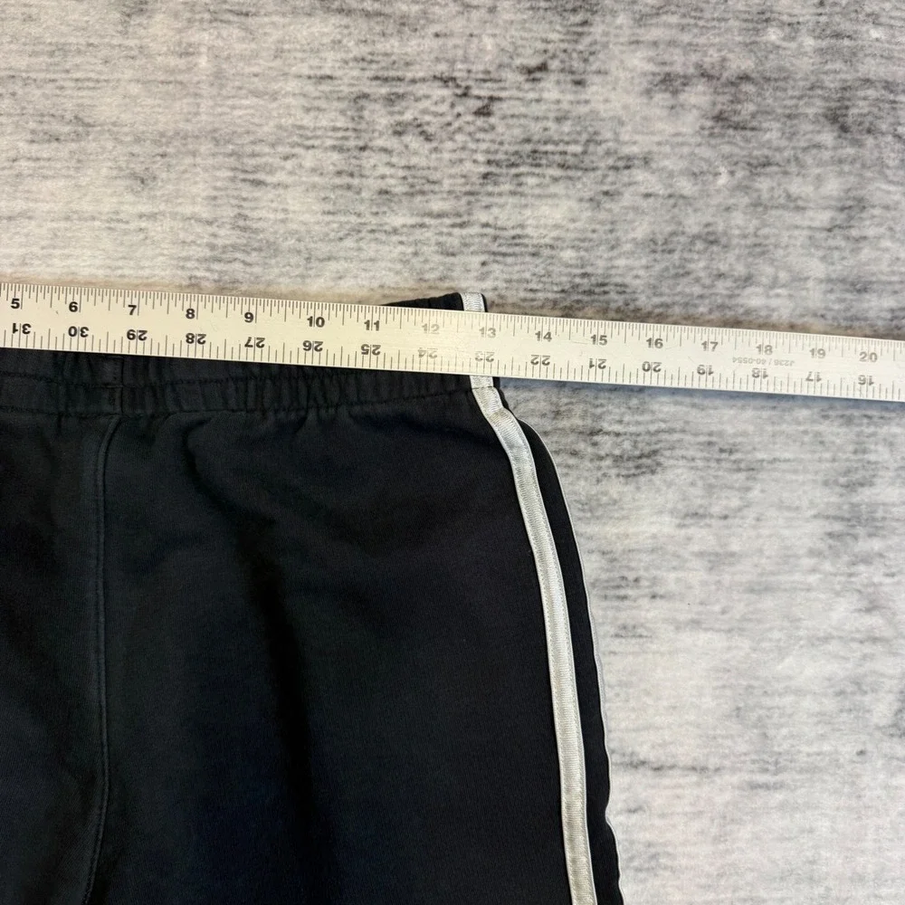 Adidas Boys Black White 3 Stripe Fleece Joggers Sweatpants Size Large‎ 14/16